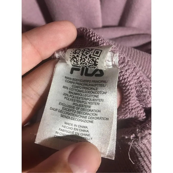 Womens Fila Sweatshirt Crewneck Dusty Purple Logo Casual Athleisure Lounge Wear - Picture 5 of 5